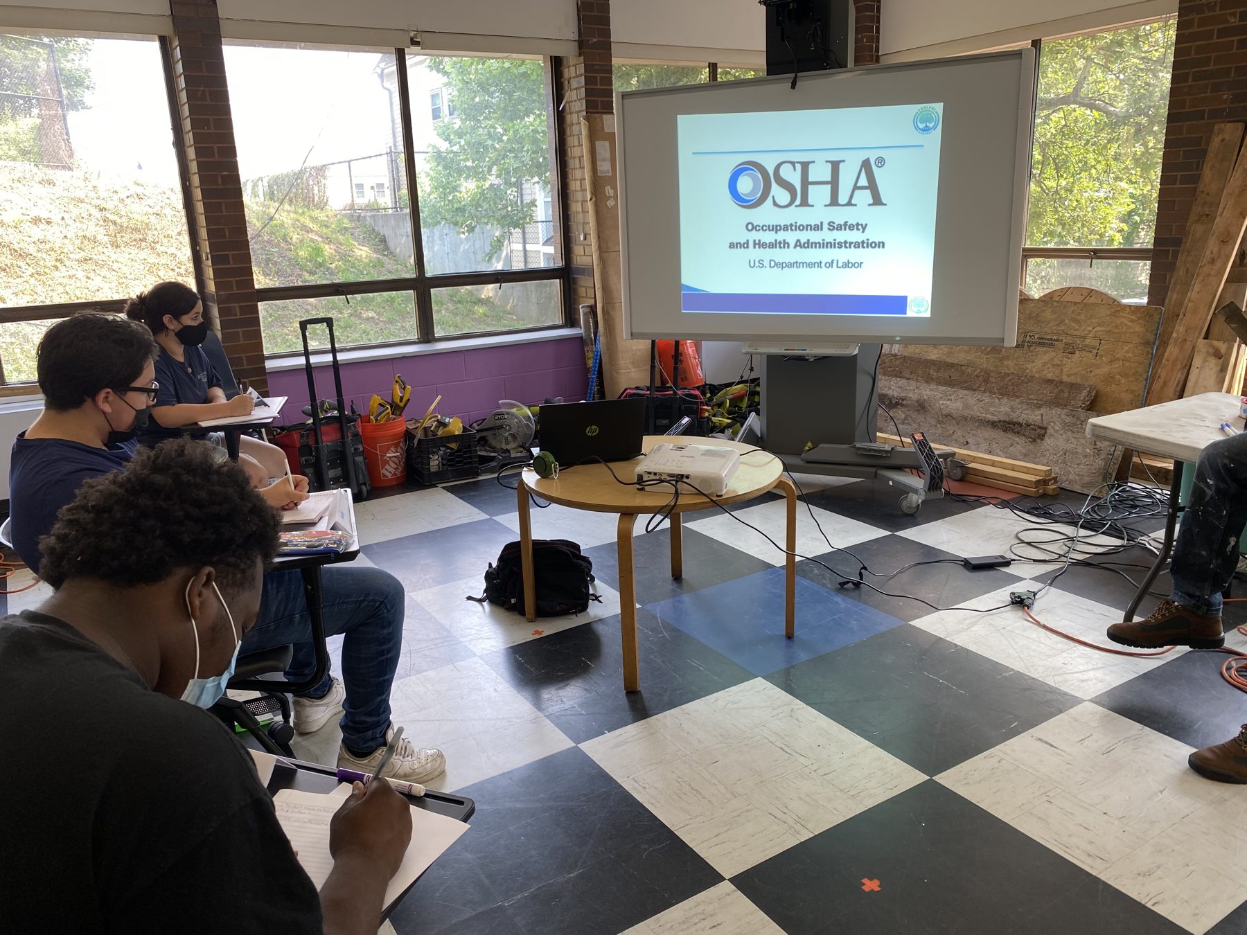 OSHA certification training slide presented to BTW participants